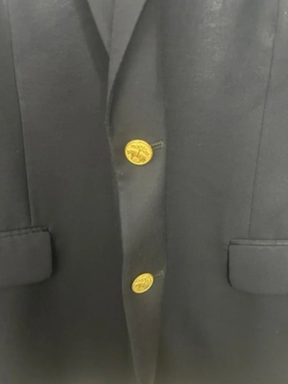 Brooks Brothers 346 Navy Wool Blazer Sport Coat 46R Gold Button 2 Button